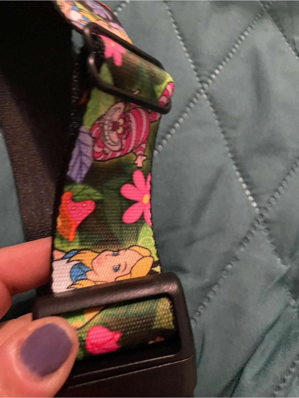 Alice in Wonderland Themed Green Floral Dog Collar